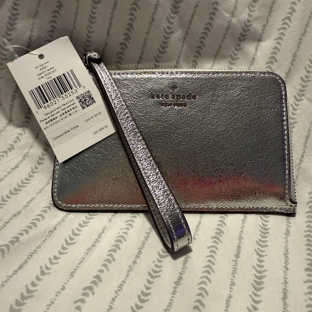 Kate Spade Silver Lucy Wristlet